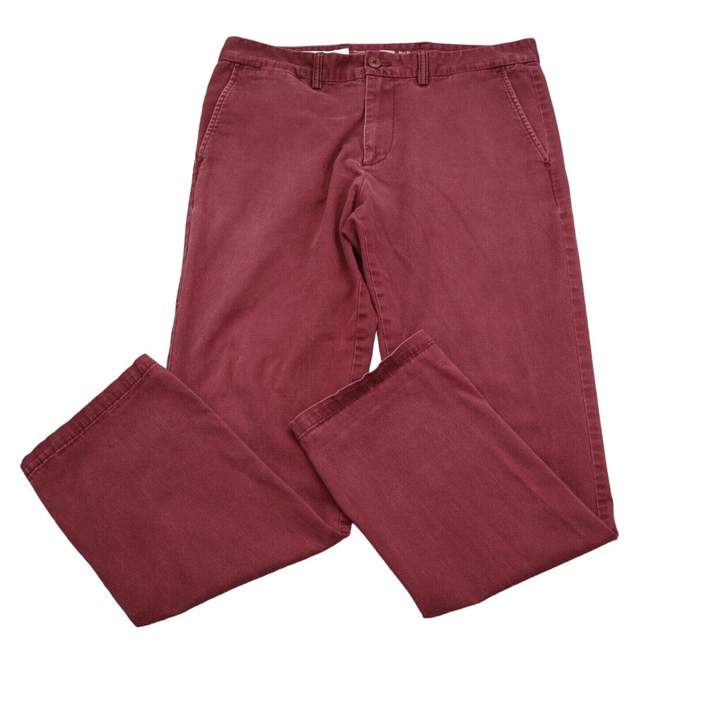Old Navy Pants Mens 36 Maroon Denim Ultimate Slim Flat Front Straight Jeans